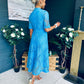 Ciava Crochet Detail Occasion Dress Blue