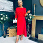 Catherine Pearl Embellished Occasion Dress Red