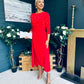 Catherine Pearl Embellished Occasion Dress Red