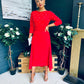 Catherine Pearl Embellished Occasion Dress Red