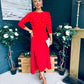 Catherine Pearl Embellished Occasion Dress Red