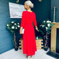 Catherine Pearl Embellished Occasion Dress Red