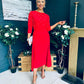 Catherine Pearl Embellished Occasion Dress Red