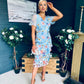 Mandy Embellished Occasion Dress Blue