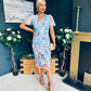 Mandy Embellished Occasion Dress Blue