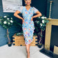 Mandy Embellished Occasion Dress Blue