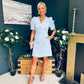 Alva Puff Sleeve Mini Dress Blue
