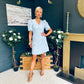 Alva Puff Sleeve Mini Dress Blue