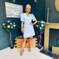 Alva Puff Sleeve Mini Dress Blue