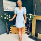 Alva Puff Sleeve Mini Dress Blue