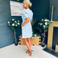 Alva Puff Sleeve Mini Dress Blue