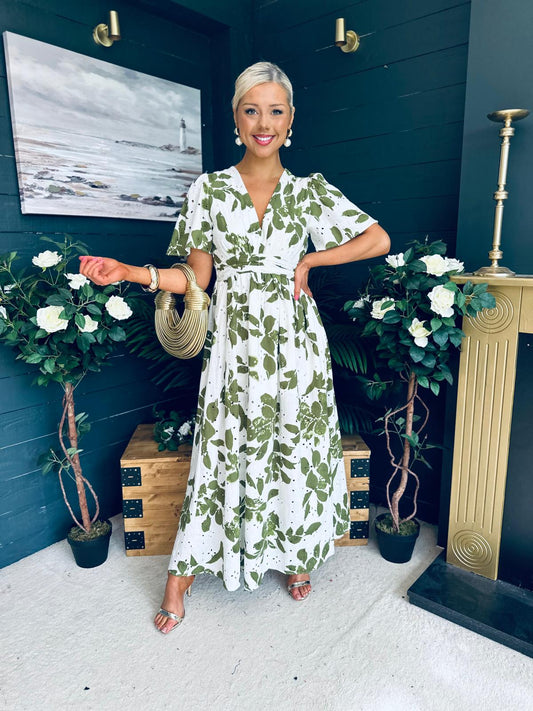 Stephie Detailed Midi Dress Green