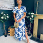Stephie Detailed Midi Dress Cobalt