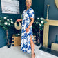 Stephie Detailed Midi Dress Cobalt
