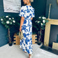 Stephie Detailed Midi Dress Cobalt