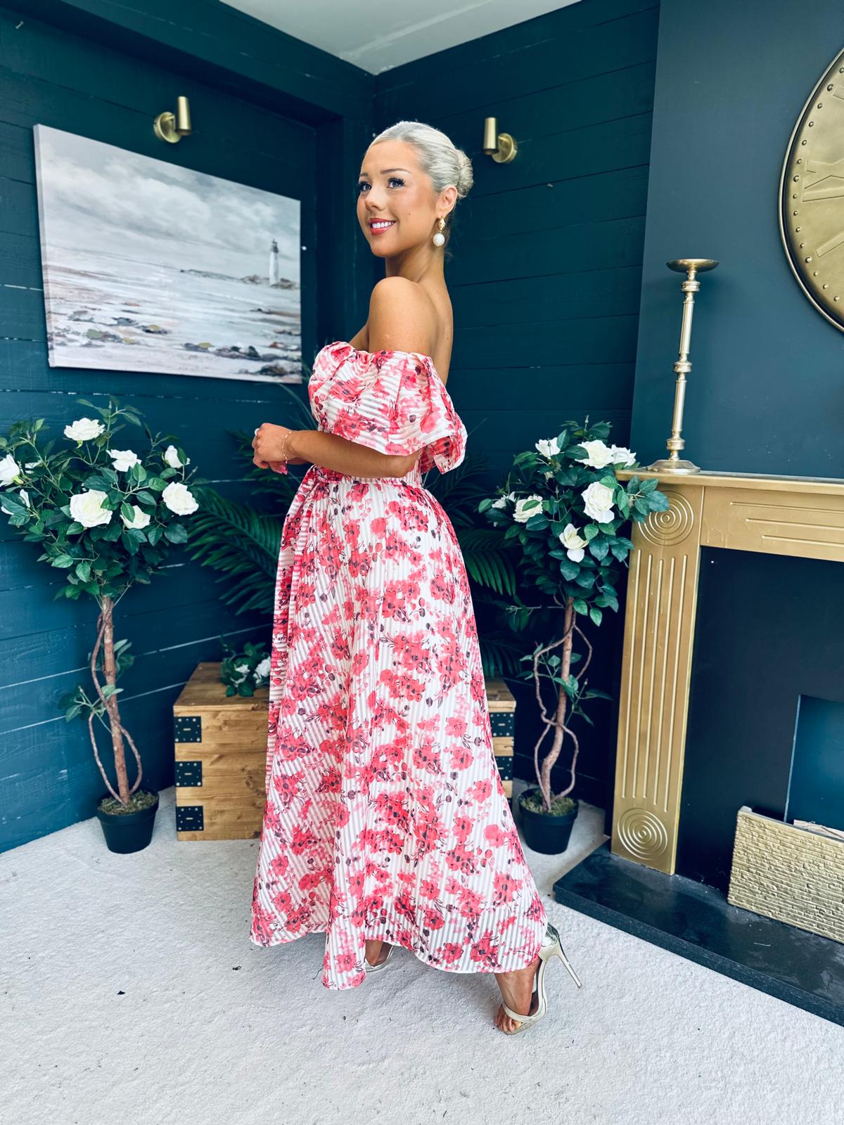 Samantha Bardot Occasion Dress Rouge
