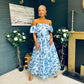 Samantha Bardot Occasion Dress Blue