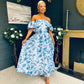 Samantha Bardot Occasion Dress Blue