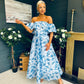 Samantha Bardot Occasion Dress Blue