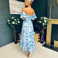 Samantha Bardot Occasion Dress Blue