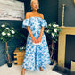Samantha Bardot Occasion Dress Blue