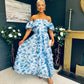 Samantha Bardot Occasion Dress Blue