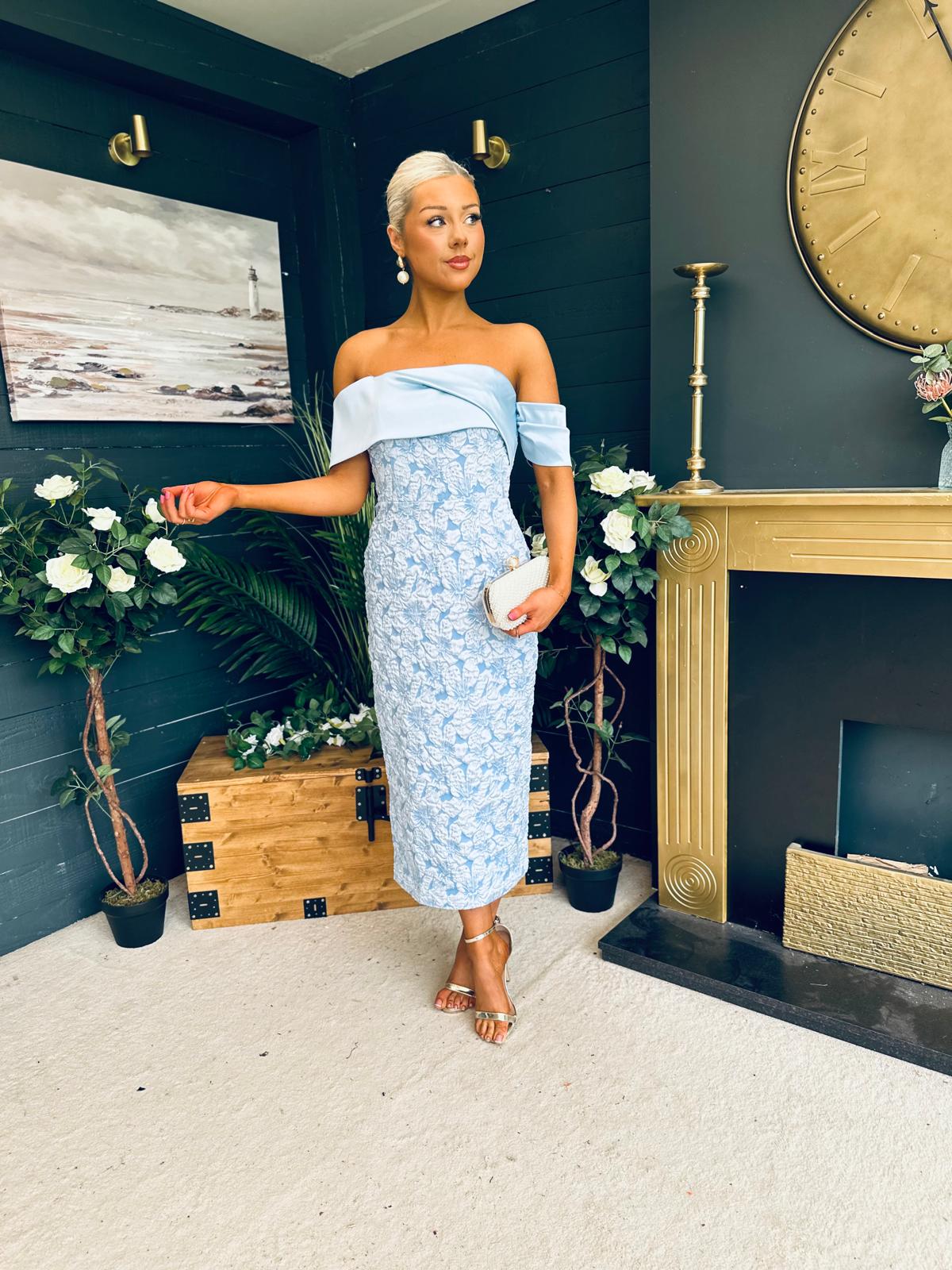 Miah Bardot Occasion Dress Pwr Blue