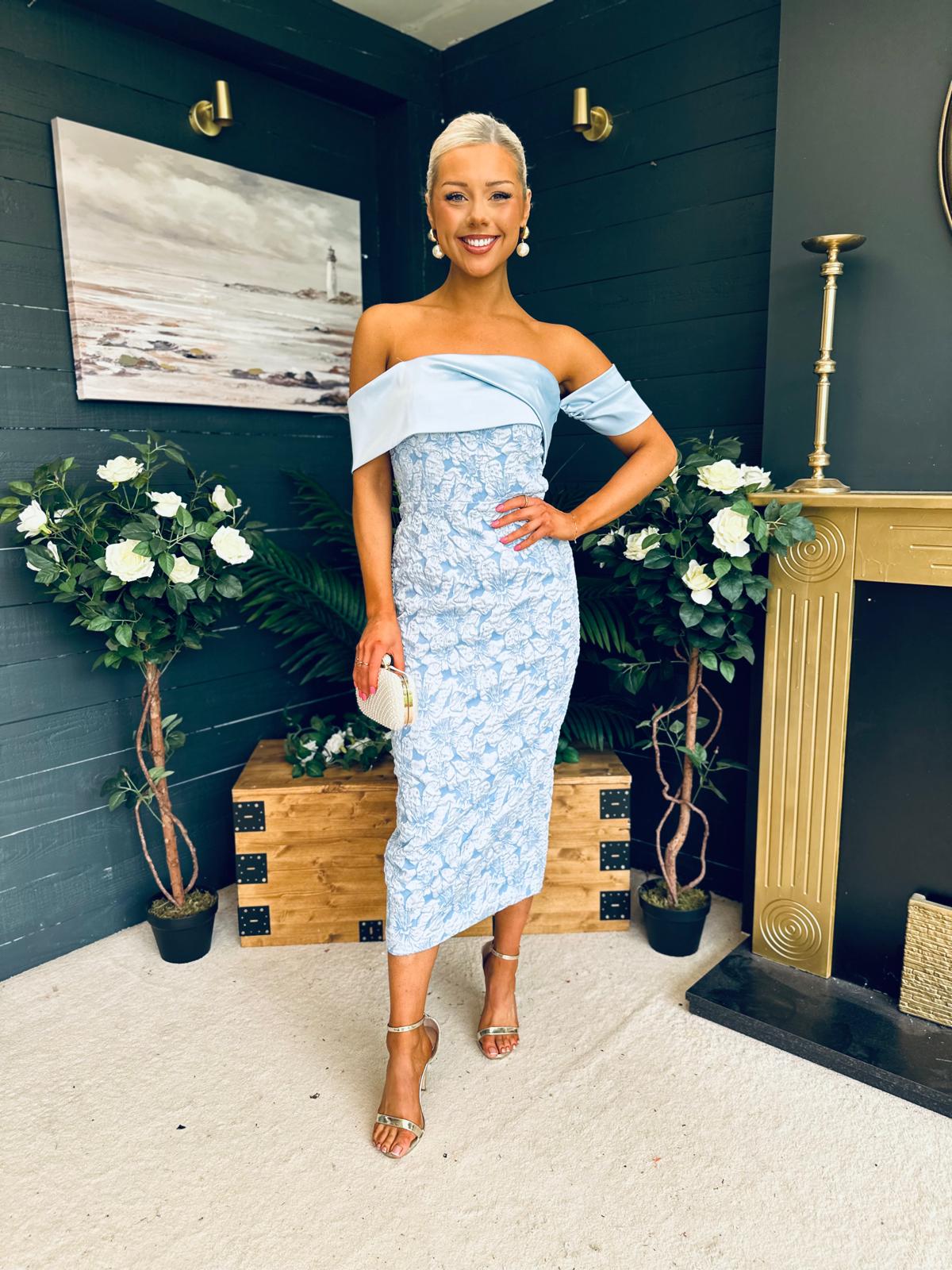 Miah Bardot Occasion Dress Pwr Blue