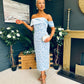 Miah Bardot Occasion Dress Pwr Blue