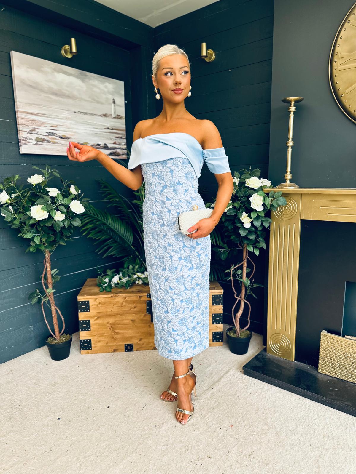 Miah Bardot Occasion Dress Pwr Blue