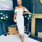 Miah Bardot Occasion Dress Beige