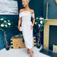 Miah Bardot Occasion Dress Beige