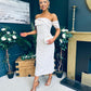 Miah Bardot Occasion Dress Beige