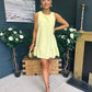Kiera Detailed Mini Dress Yellow
