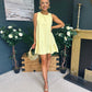 Kiera Detailed Mini Dress Yellow