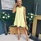 Kiera Detailed Mini Dress Yellow