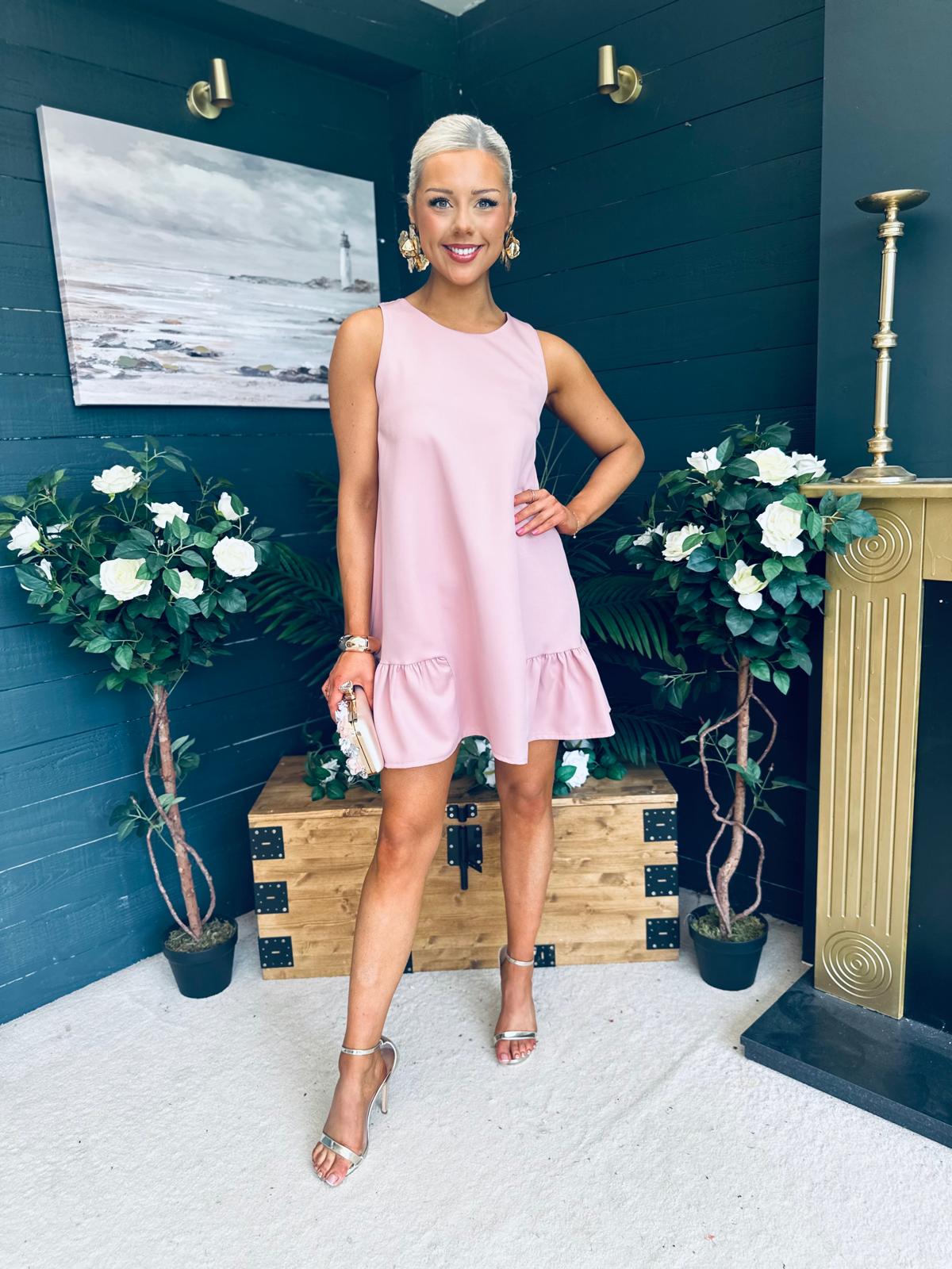 Kiera Detailed Mini Dress Blush