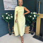 Hudson Cape Detail Occasion Dress Yellow