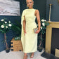 Hudson Cape Detail Occasion Dress Yellow
