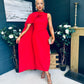 Hudson Cape Detail Occasion Dress Red