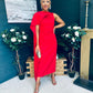 Hudson Cape Detail Occasion Dress Red