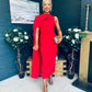 Hudson Cape Detail Occasion Dress Red