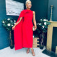 Hudson Cape Detail Occasion Dress Red