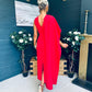 Hudson Cape Detail Occasion Dress Red