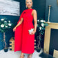 Hudson Cape Detail Occasion Dress Red