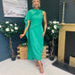 Hudson Cape Detail Occasion Dress Emerald