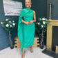 Hudson Cape Detail Occasion Dress Emerald