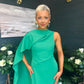 Hudson Cape Detail Occasion Dress Emerald