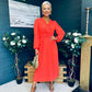 Blaire Banded Midi Dress Orange
