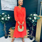 Blaire Banded Midi Dress Orange
